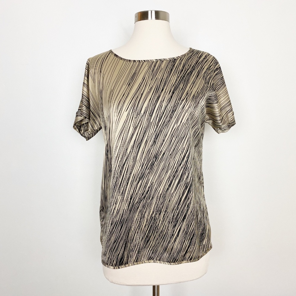 The Limited Gold Abstract Print Short Sleeve Top